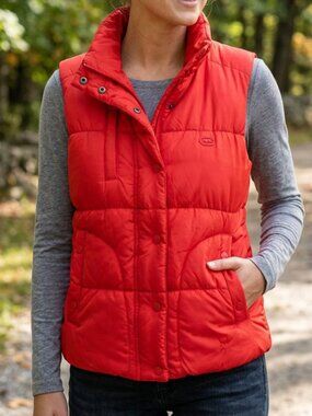 Y2K EckoRed "Rawthentic" Red Puffer Vest